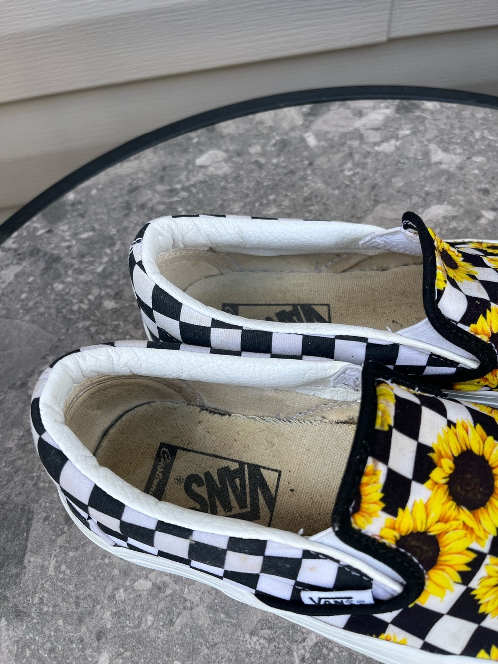 Vans
Customs Classic Platform Slip-On Sunflower 
Checkered Black/White/Yellow 🌻 - Picture 2 of 13
